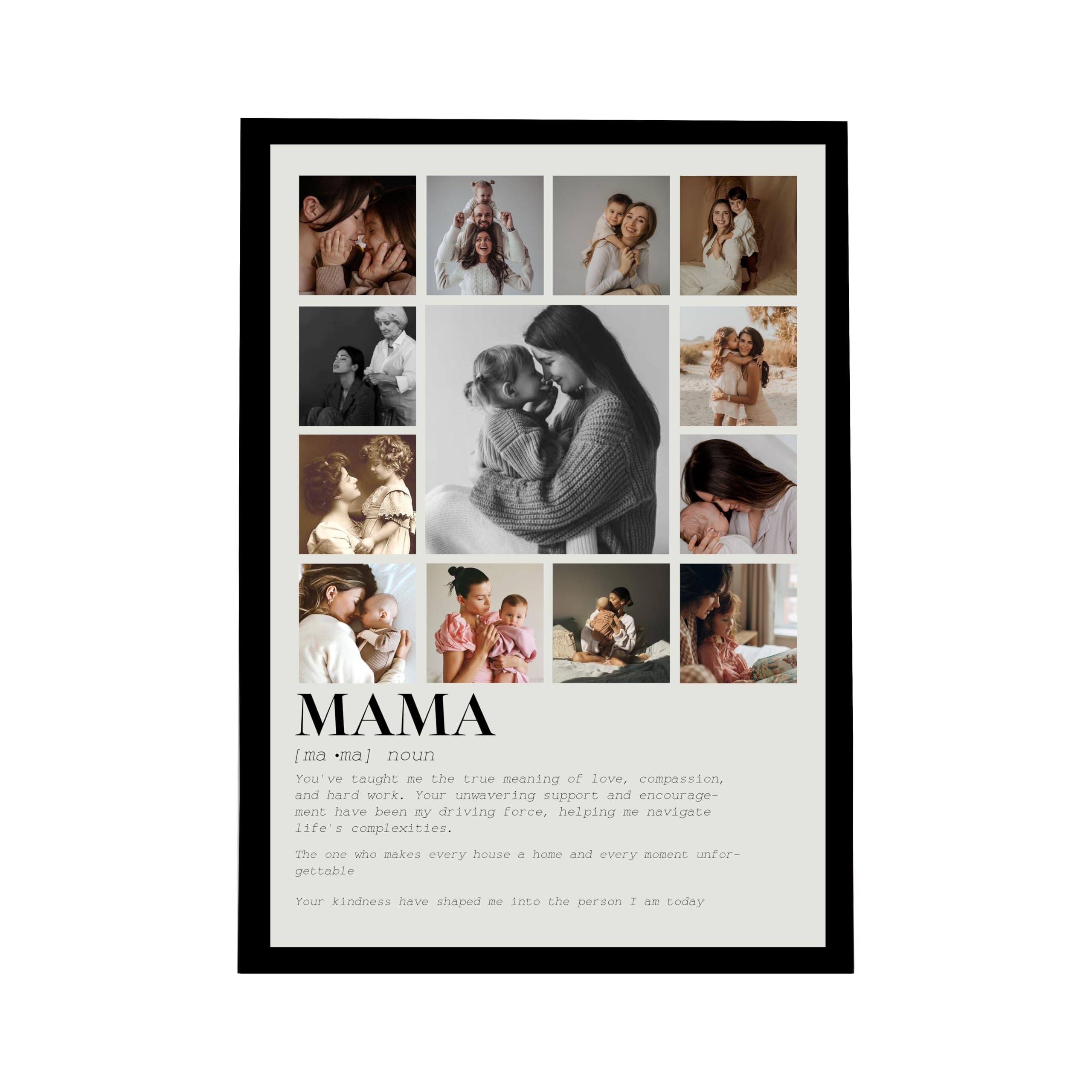 SNAP ART Customized Mother's Day Gift for your MAMA with 13 Pictures Collage print for Mother Gifts Photo Frame With Photo Upload, Birthday, Anniversary, Couple, Parents (8.9x12.8 Inch) 3