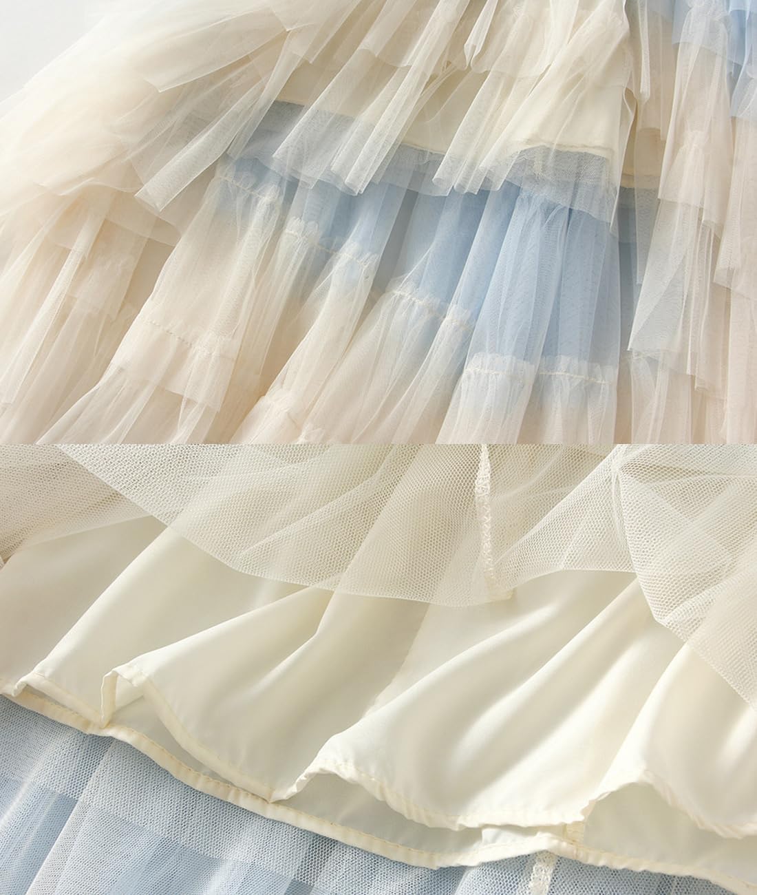 Femiserah Women's Long High Low Ruffles Party Tulle Skirt Maxi Tiered Rainbow Tutu Skirt - Image 3