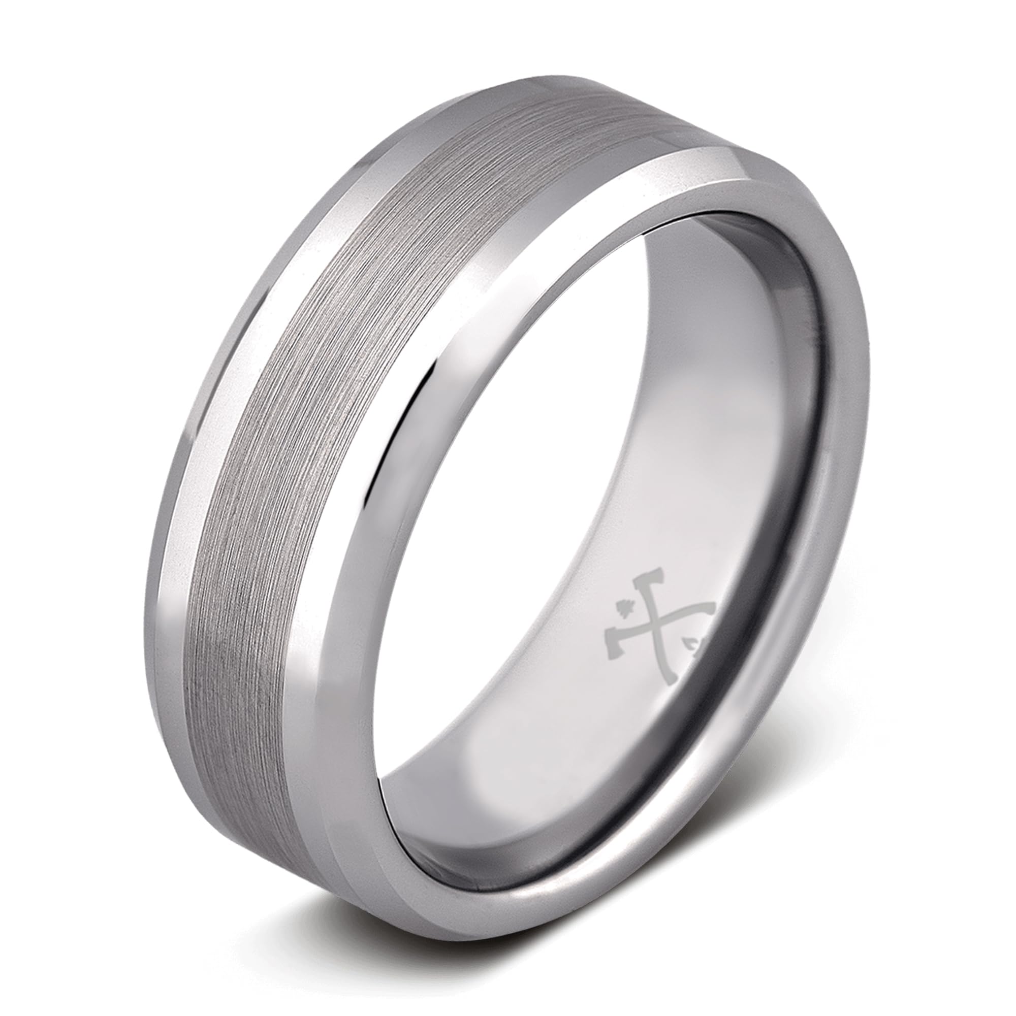 Manly Bands: Mens Wedding Bands and Rings - Unique Polished or Satin Finished Tungsten, Comfort Fit Wedding Band, Stylish Ring for Men, Free Silicone