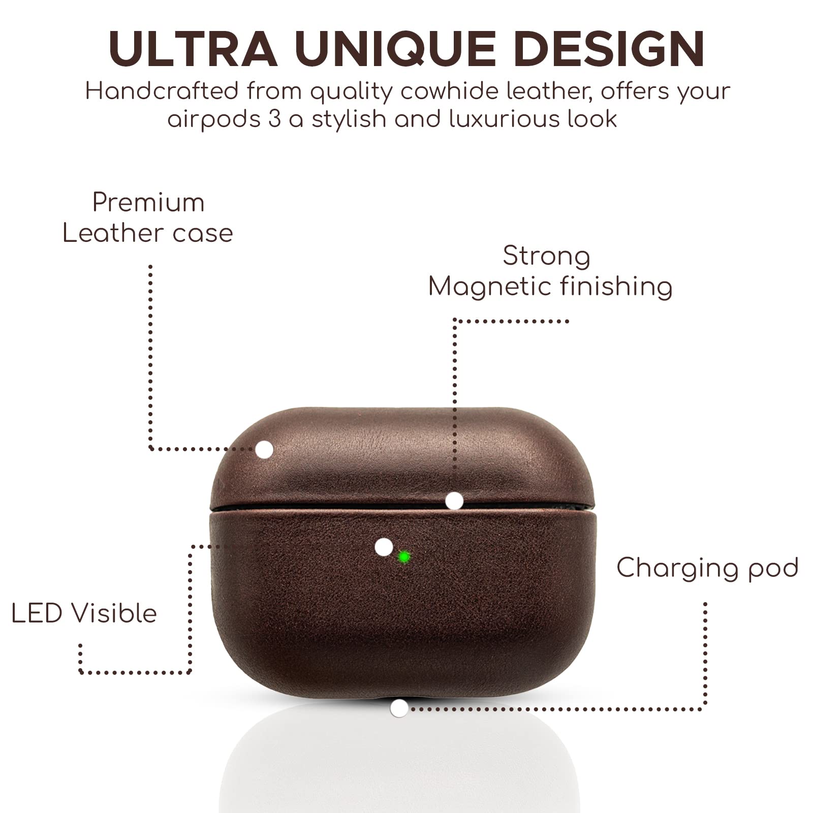 Apple AirPods 3（本体＋MagSafe充電ケース＋本革ケース） Amazon | Kasper Maison 本革 airpods pro ケース - Apple
