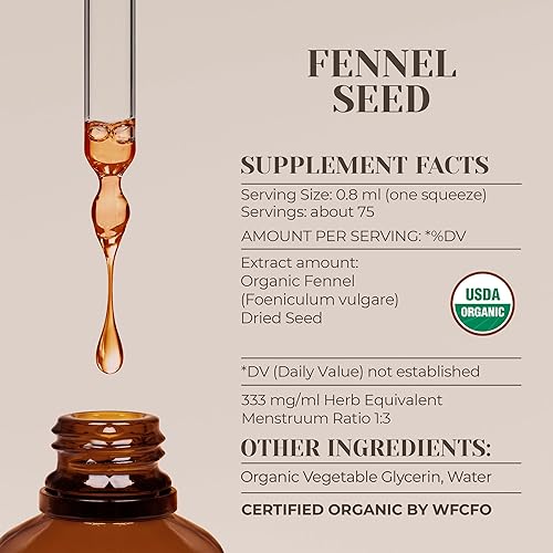 Vista 7 de Semilla de hinojo USDA Extracto orgánico sin alcohol Suplemento dietético, tintura de alta potencia Hinojo orgánico certificado natural
