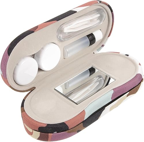 Miniatura 4 de Healifty Estuche para lentes de contacto y estuche para gafas, funda doble 2 en 1, con removedor de pinzas de espejo, caja de almacenamiento de