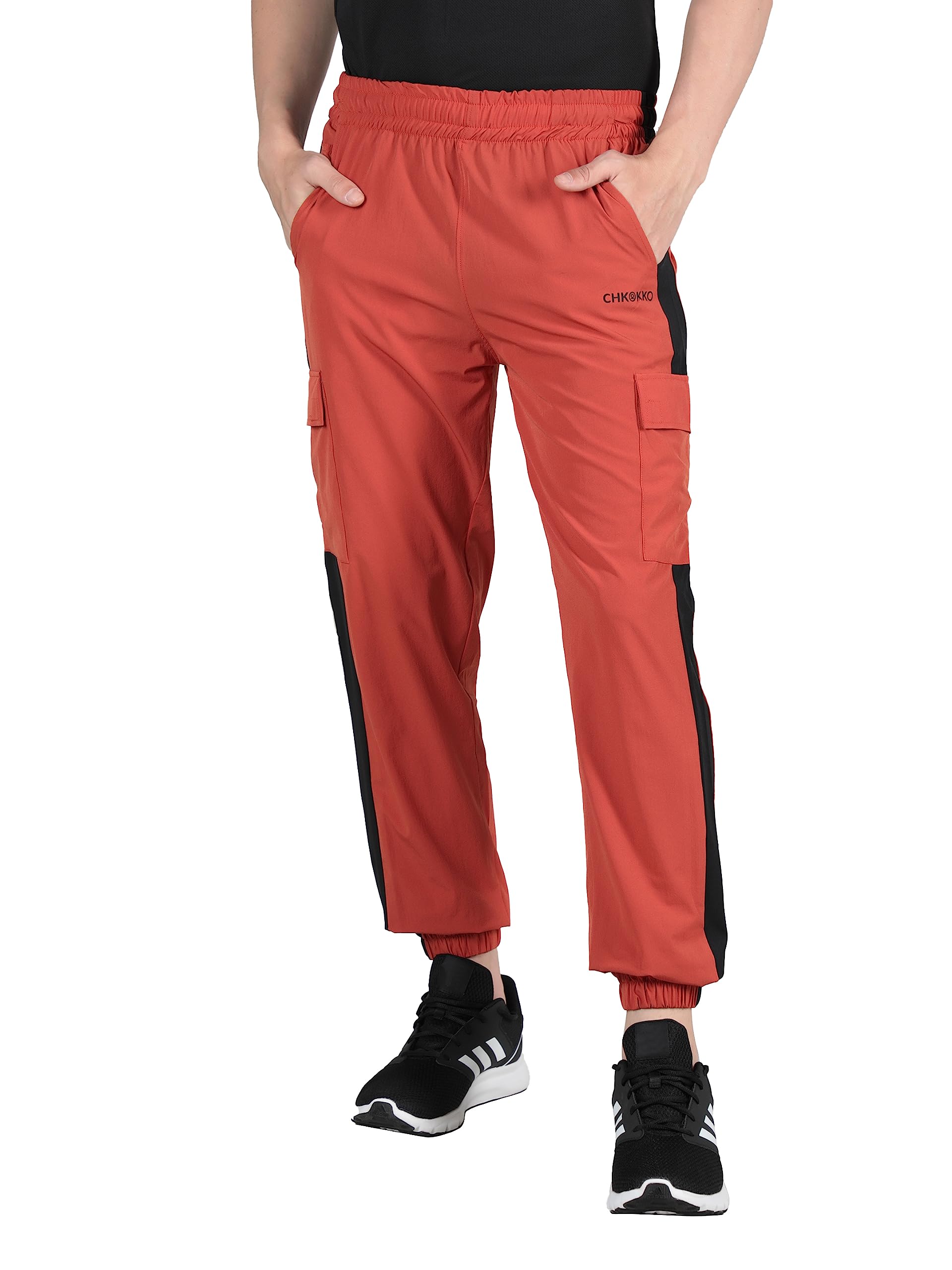Men Mid Rise Solid Track Pant Sports Gym Workout Lower with Cargo Pocket-image-39