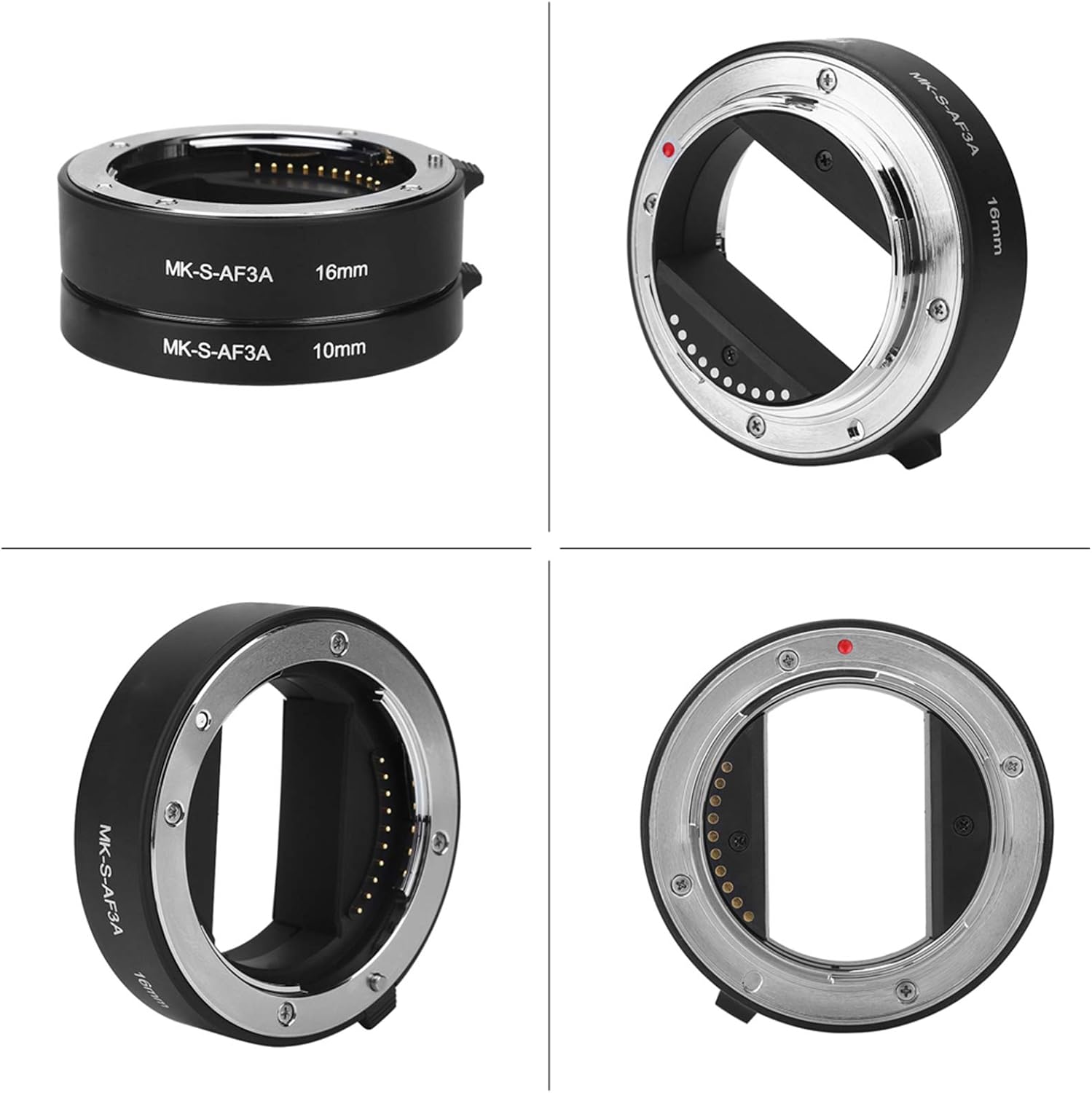 Qiilu Lens Extension Tube, Auto Focus AF Macro Extension Tube Set 10mm,16mm Fit for E/FE NEX3 NEX5 NEX6 NEX7 A5000/A6000/A7/A7M2 Series