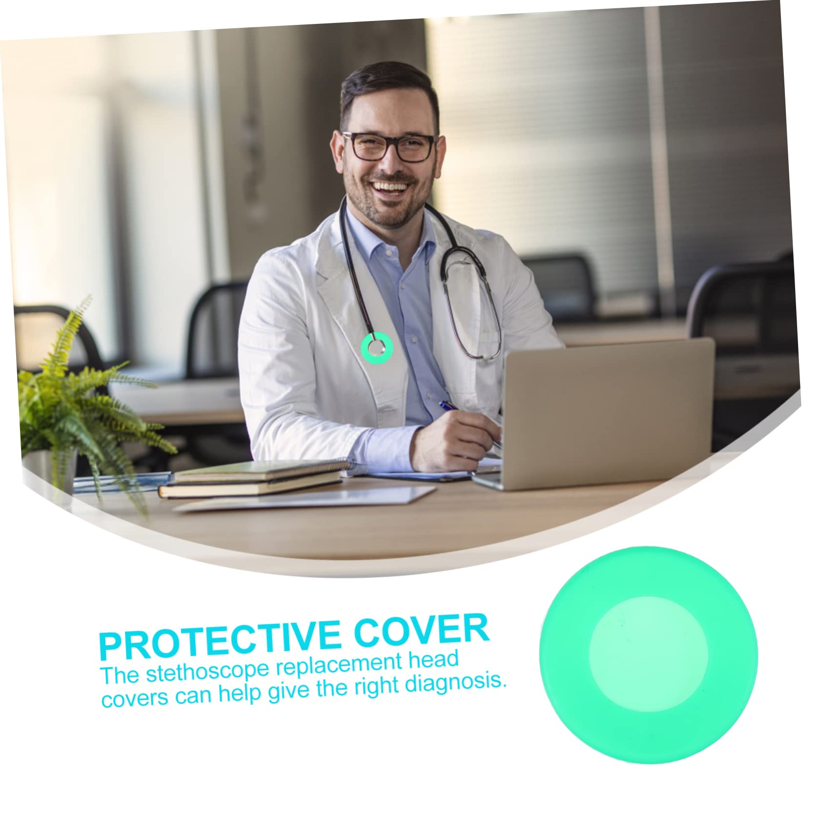 HOMOCONO 32 Pcs Case Holder Plugs Clear Fonendoscopio Stethescope Cap Medical Parts Fir Sleeve Stethscope