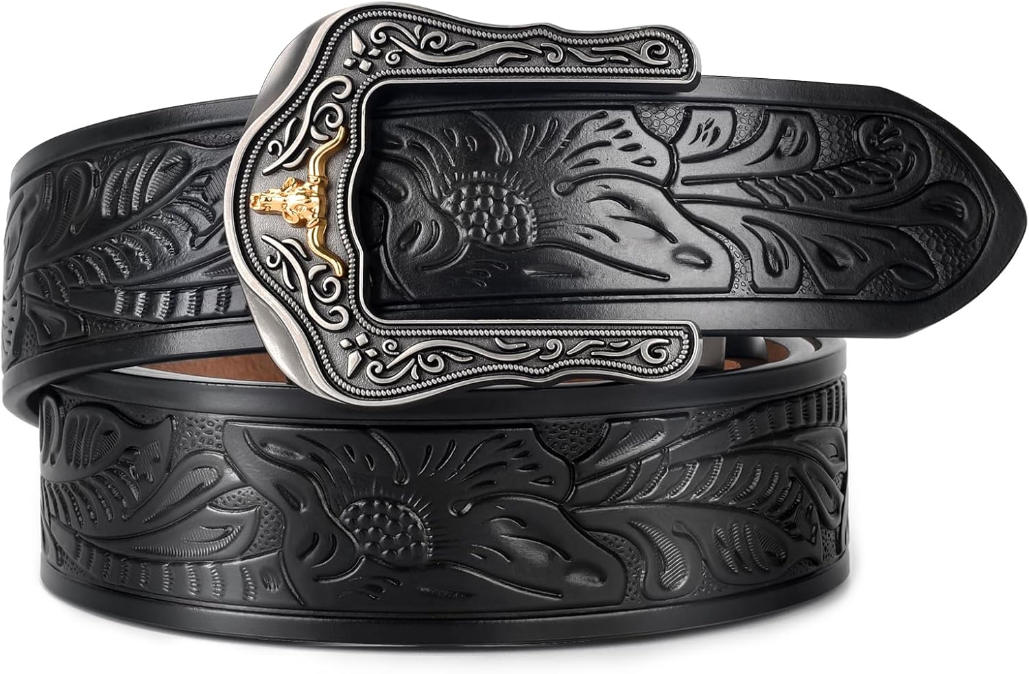 Western Leather Ratchet Belt for Men and Women Classic Design for Casual Wear and Jeans