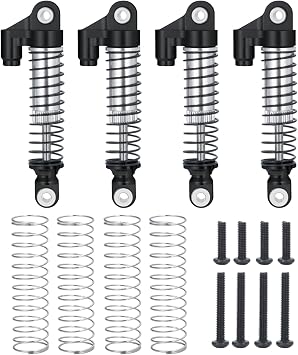 AXspeed Aluminum Long Shock Kits for Adjustable Shock Absorber Damper for 1/18th TRX4M TRX4-M Bronco Defender RC Car Black