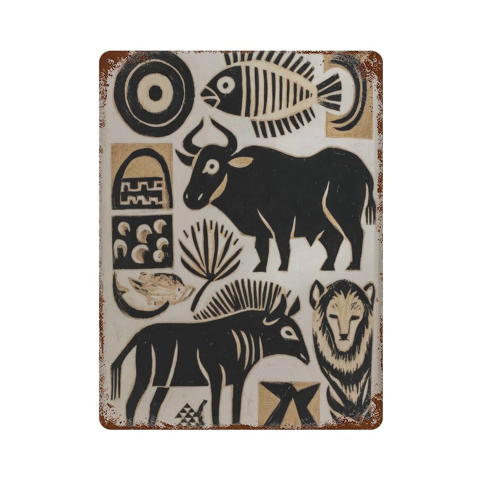xiaoxiaoshen Traditional Mexican Animal2 Wall Decor Art Metal Tin Poster Modern Home Decor Art Home Bar Shop Decorations Vintage Sign 40x30cm