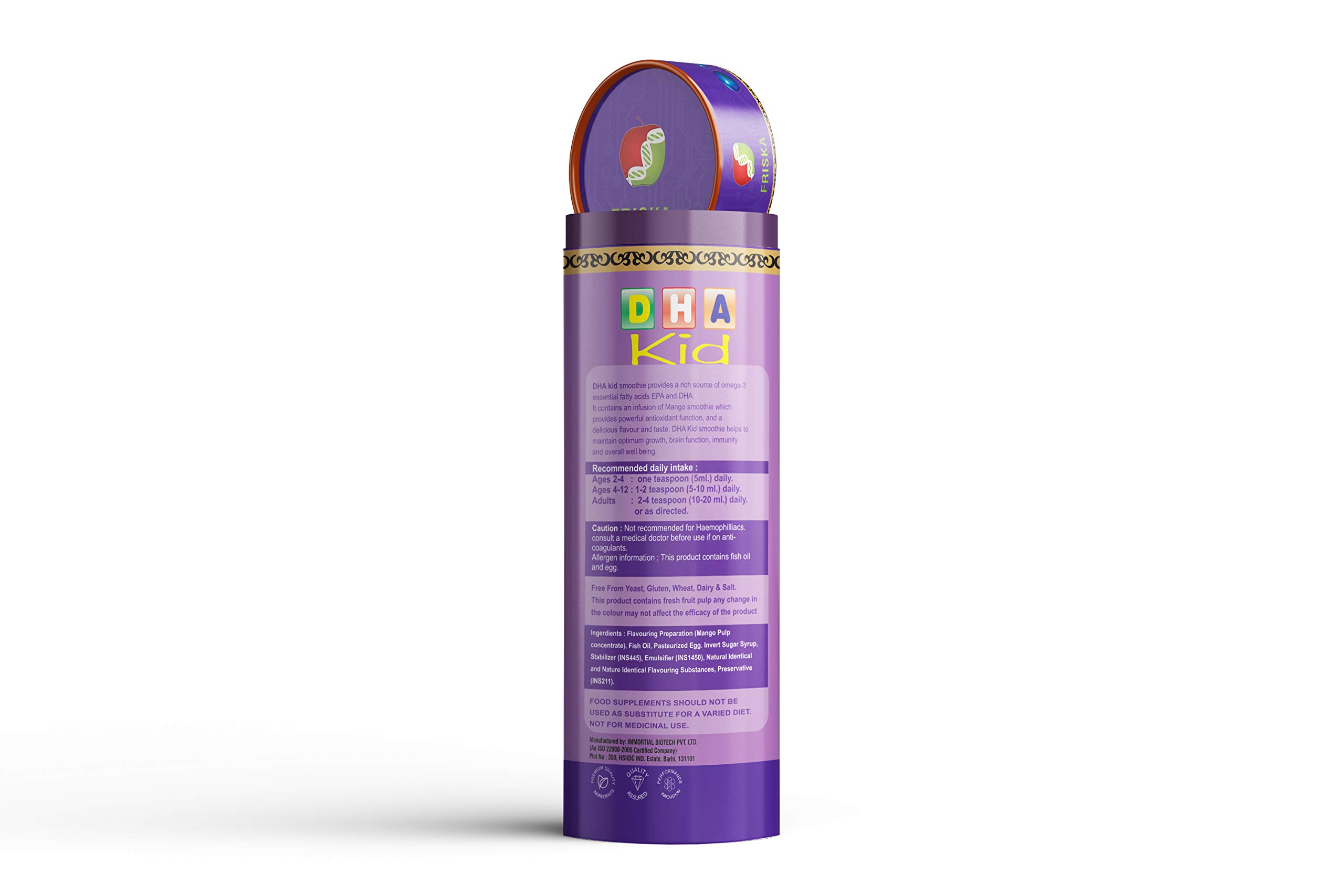 DHA Kid Delicious Omega 3 Smoothie Syrup With Fish Oil EPA+DHA- For Brain Health & Immunity -200 Ml — Amazon image 2