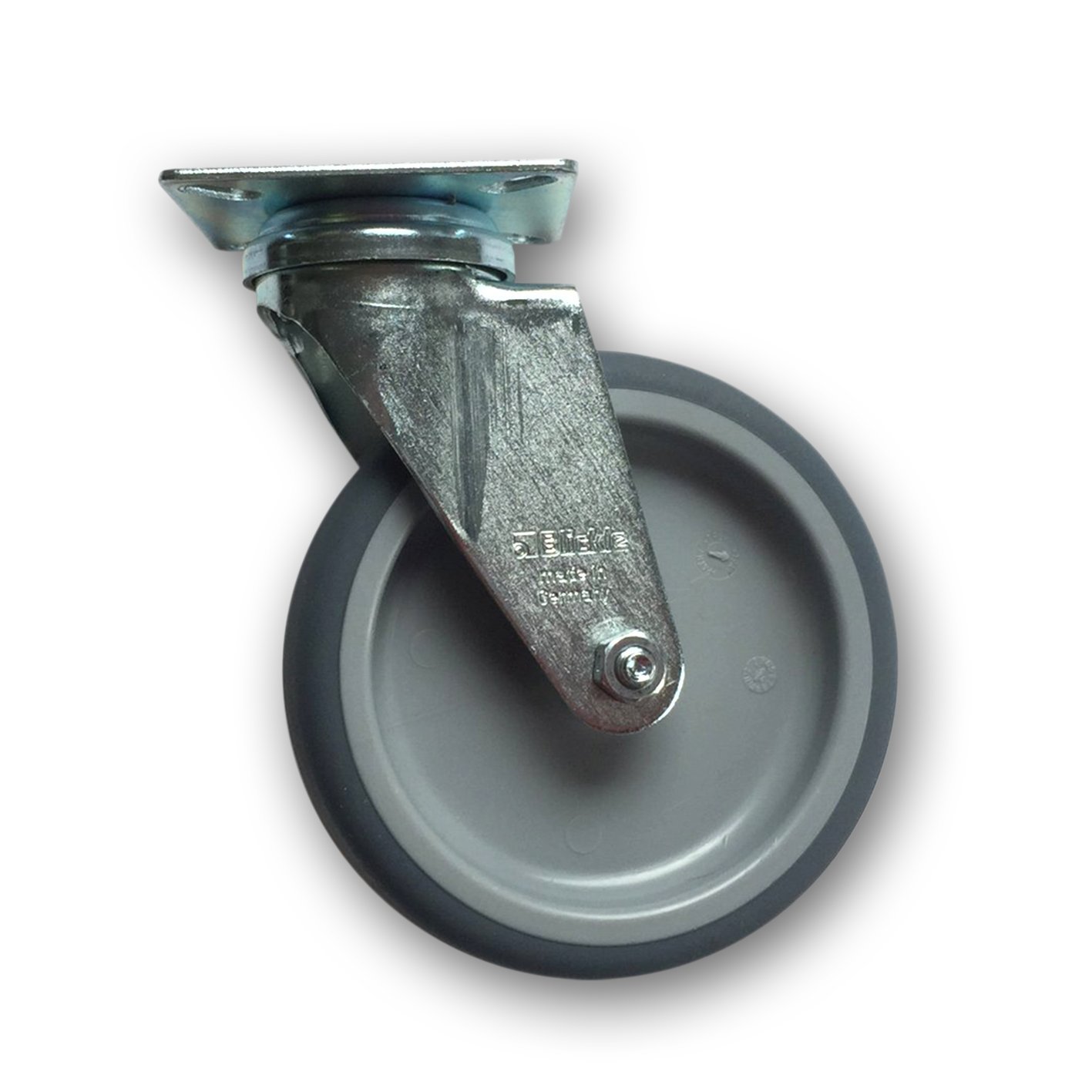 4 Ersatzrollen (klein, Metall, Kunststoff, Plattenmontage, Grau)