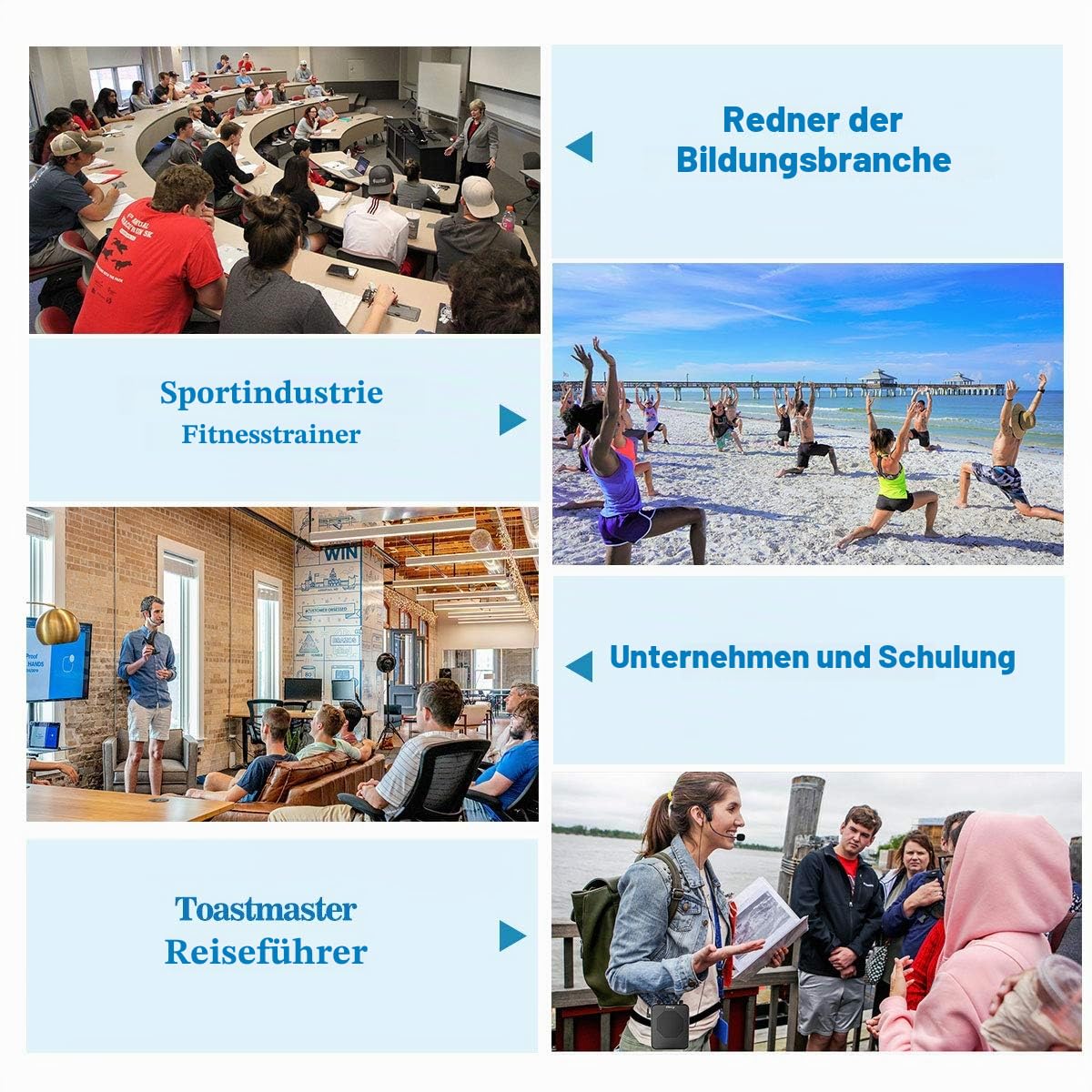 Tragbarer Sprachverstärker mit Mikrofon, 30 W, wiederaufladbarer Akku, 2800 mAh, Lautsprecher-System, Sprachverstärker, leicht, für Lehrer, Reiseleiter, Sporttrainer, Moderator (schwarz)