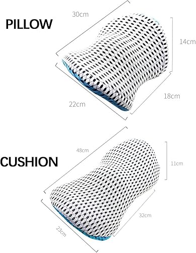 Miniatura 2 de ATLION Almohada de apoyo lumbar y almohada para el cuello del automóvil, almohada lumbar de espuma viscoelástica para aliviar el dolor de espalda