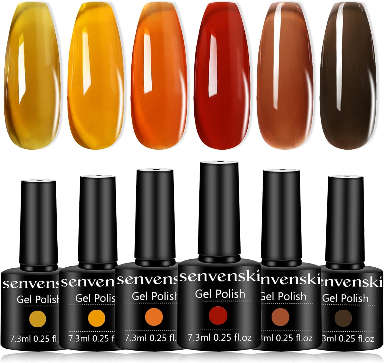 Senvenski Jelly Gel Nail Polish Kit, Tortoise Shell Nails