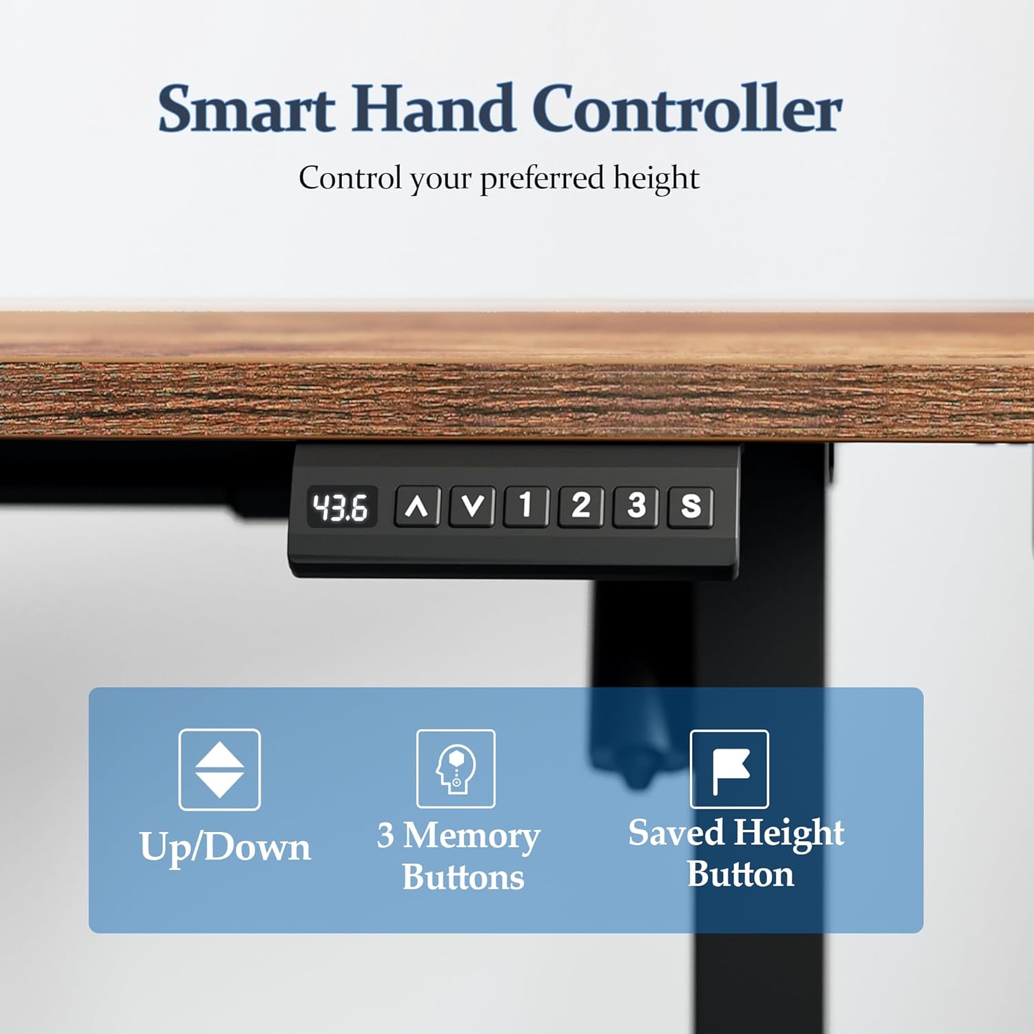 Klicelor L Shaped Standing Desk 59 x 48 Inch, Electric Height Adjustable Corner Desk for Home Office Workstation, Ergonomic Sit to Stand Computer Table with Memory Controller, Rustic Brown