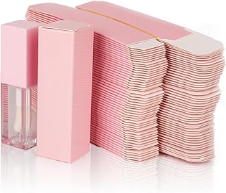 25pcs 25 * 25 * 86mm Craft paper box for lip gloss 350gms lipstick packing box for lipgloss tubes(pink paper box 25pcs) (Pink)