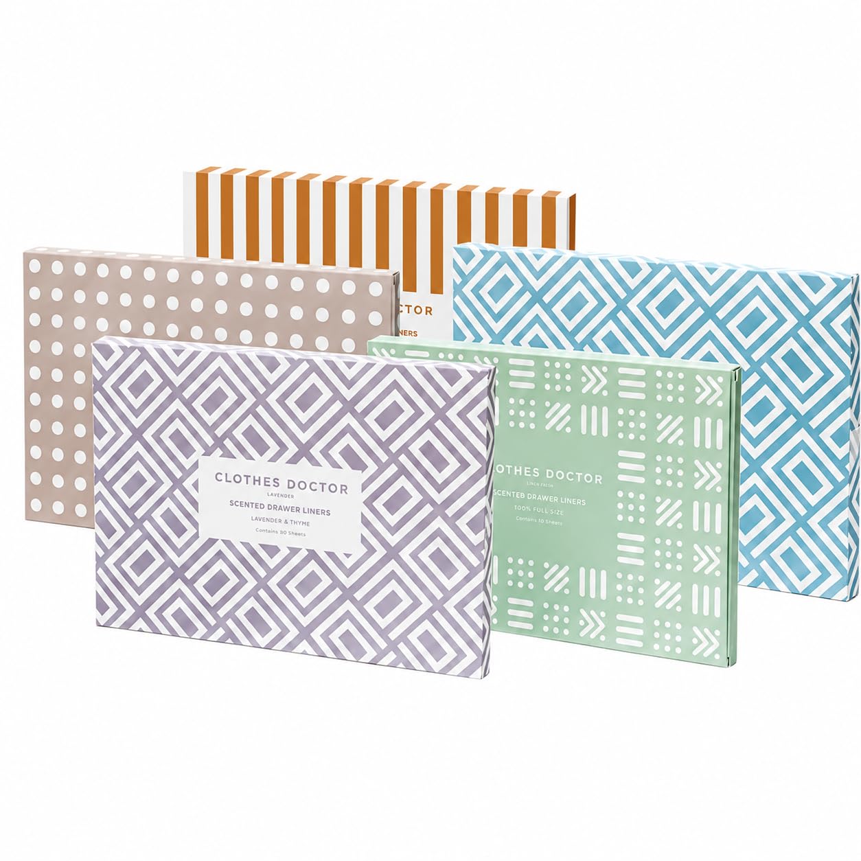 Scented Drawer Liners Infused with Essential Oils - 6 Large Sheets (58cm x 40cm) | Natural Moth Repellent & Freshener | Plastic-Free, Vegan, Cruelty-Free, Recyclable Packaging | Made in Britain