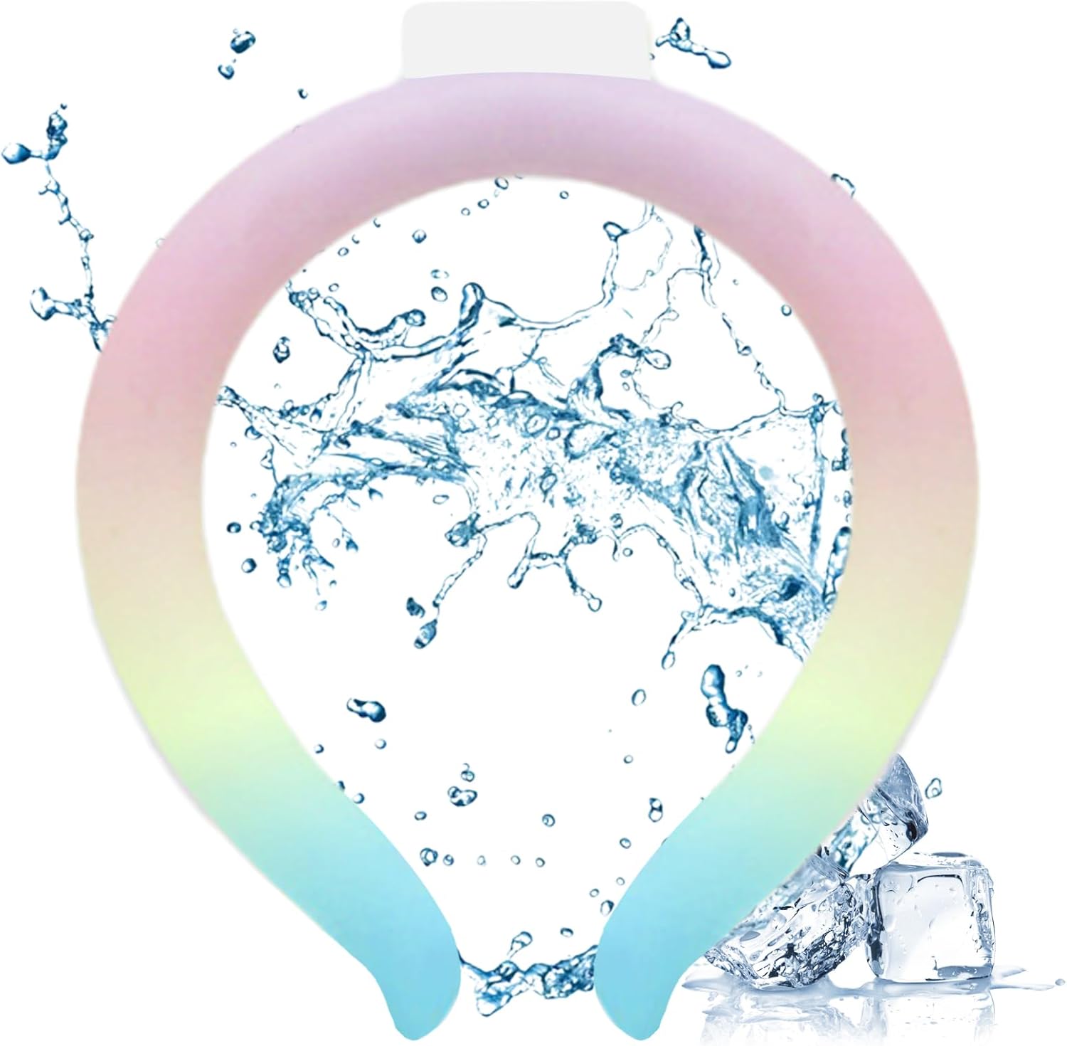 Neck Cooling Tube, ZMyHeart Neck Ice Pack, 82?/28? Ice Neck Cooler Ring,Wearable Cooling Neck Wraps,Reusable Neck Cooler for Summer Hot Weather, Hands-Free Cooling Neck Pack (Pink)