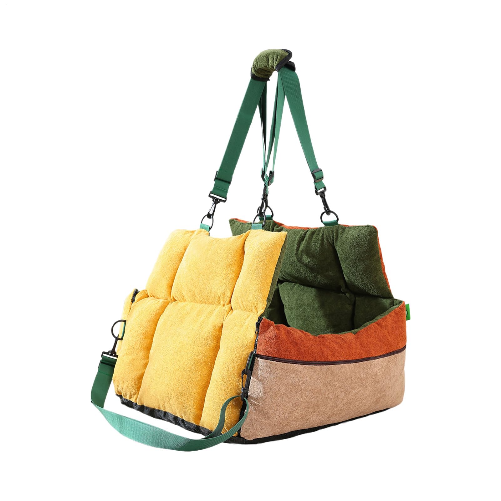 Cama De Coche Para Perros Con Bolsillos y Cinturón de Seguridad Cama Suave | Asiento De Coche Para Mascotas Para Viajes Coche Diario Cachorro Interior Exterior Transporte Públ