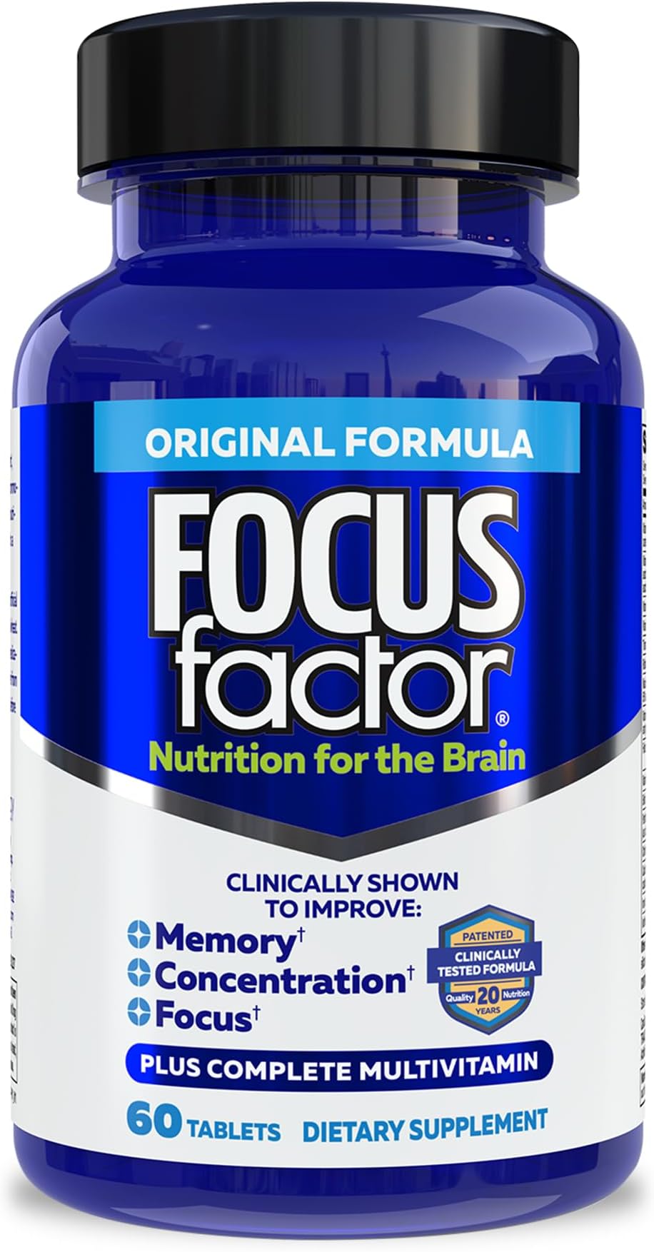Nutrition for The Brain, Improved Memory & Concentration Brain Supplement, Complete Multivitamin with Vitamins B6, B12, D, Bacopa Monnieri & Tyrosine, 60 Count