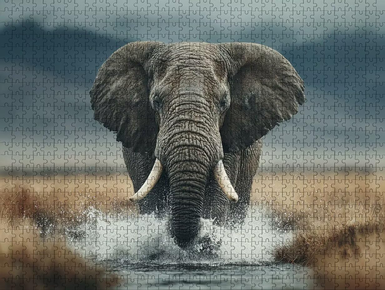 Elefant Puzzle 4000 Teile für Erwachsene, DIY Holzpuzzle 141x87cm, Holzpuzzle Erwachsene für Die Ganze Familie, Groß Deko Puzzles und Geschenke, Clevere Rätsel, Geschenk für Mädchen, (Tier) 0-2616