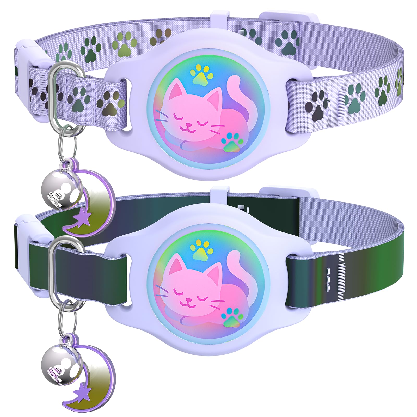 Collar de gato para Airtag typecase ajustable y reflectante de 9-13 pulgadas