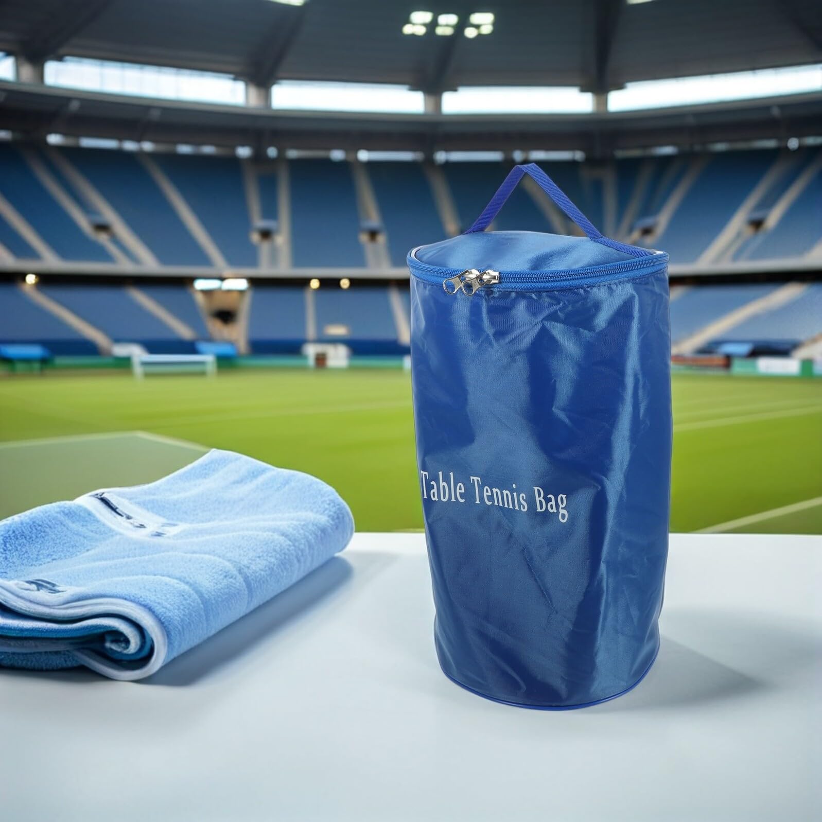 Borsa Porta Palline da Tennis Tavolo Oxford Blu 2 Pezzi Organizer Portatile per Racchette e Palline da Tennis Tavolo Attrezzatura Sportiva per Allenamento e Uso Esterno
