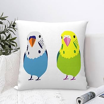 Amazon.co.jp: セキセイインコ 二匹 鳥柄 クッションカバー 50x50cm