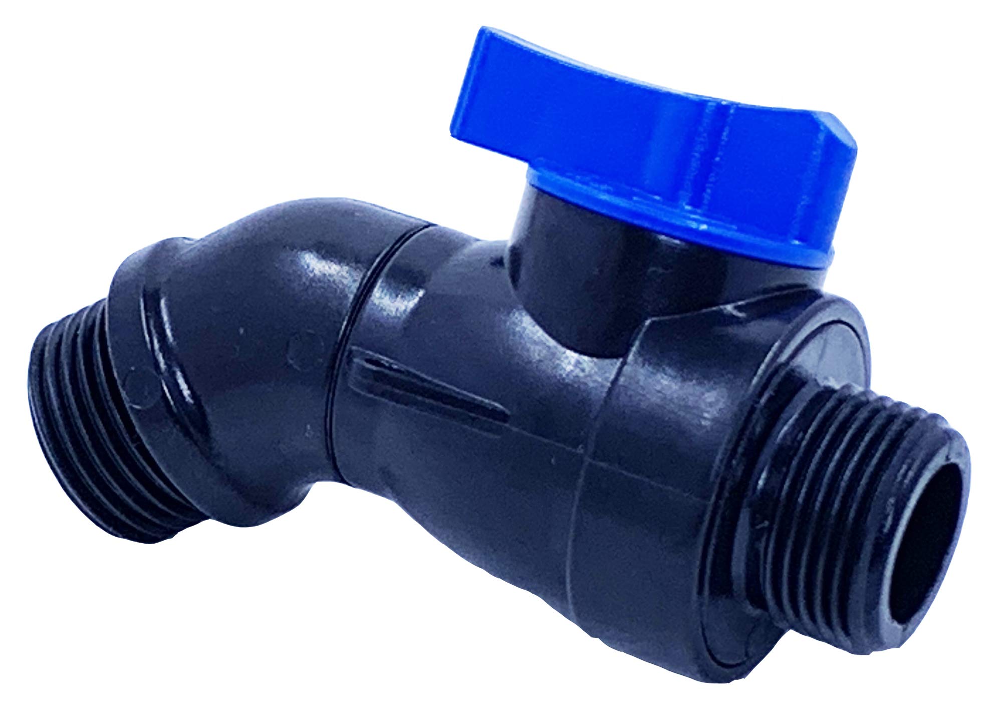 Aquabarrel 1/4 Turn Ball Valve Spigot, Elbow Shape, NPT Threads and Garden Hose Threads