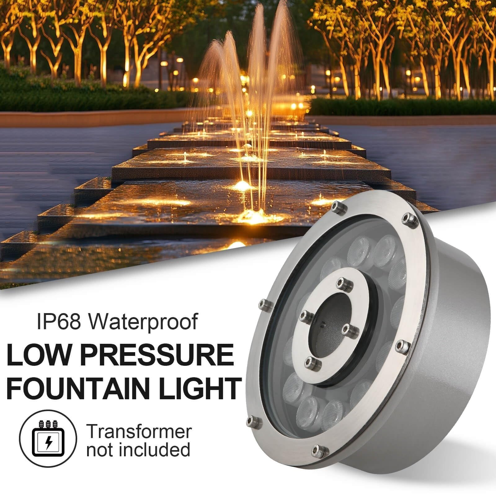 LED-Ringbrunnenlampe – 12 V Unterwasser-Teichbeleuchtung, IP68 wasserdichte Einbauleuchte, Strahler(Blue,24W-DC12V)