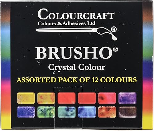 Miniatura 1 de Brusho by Colourcraft Juego de 12 colores Brusho Crystal Colour 05 onzas paquete de 12