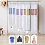 Univivi 40 Inch Cotton Garment Bags for Hanging Clothes Breathable,Washable Suit Cover Bag with Extra Large 10" Gusset & Clear Window - Perfect for Suits, Coats, Jackets- 2 Pack