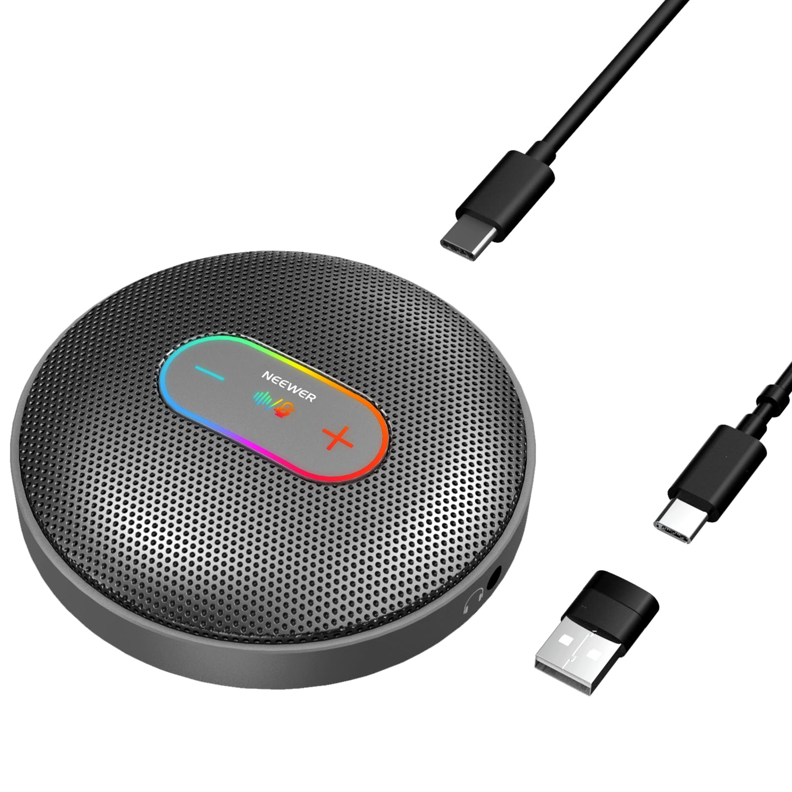 NEEWER Micro à Condensateur de Bureau Omnidirectionnel USB UM04 IA, Gris