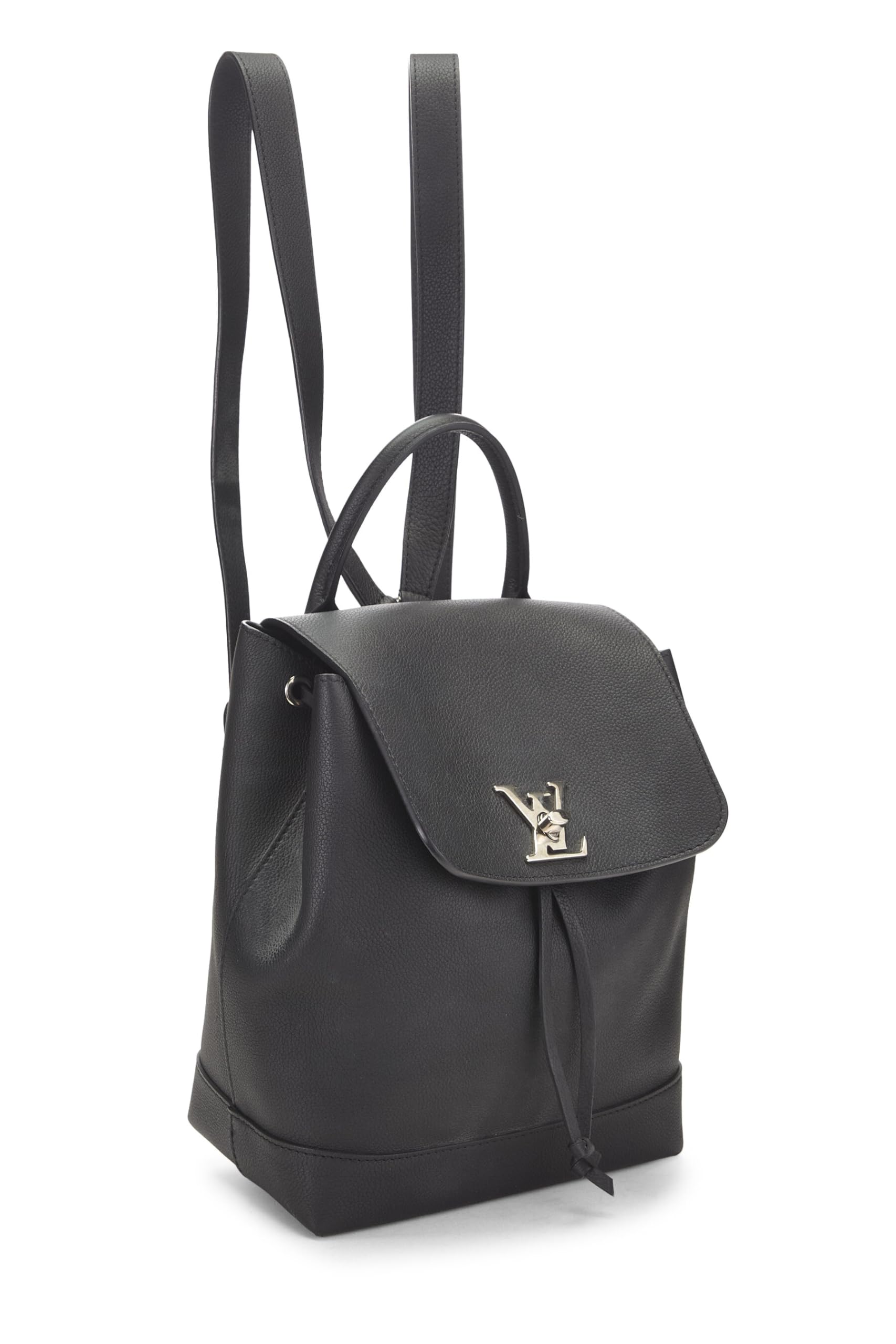 Louis Vuitton, Pre-Loved Black Leather Lockme Backpack, Black