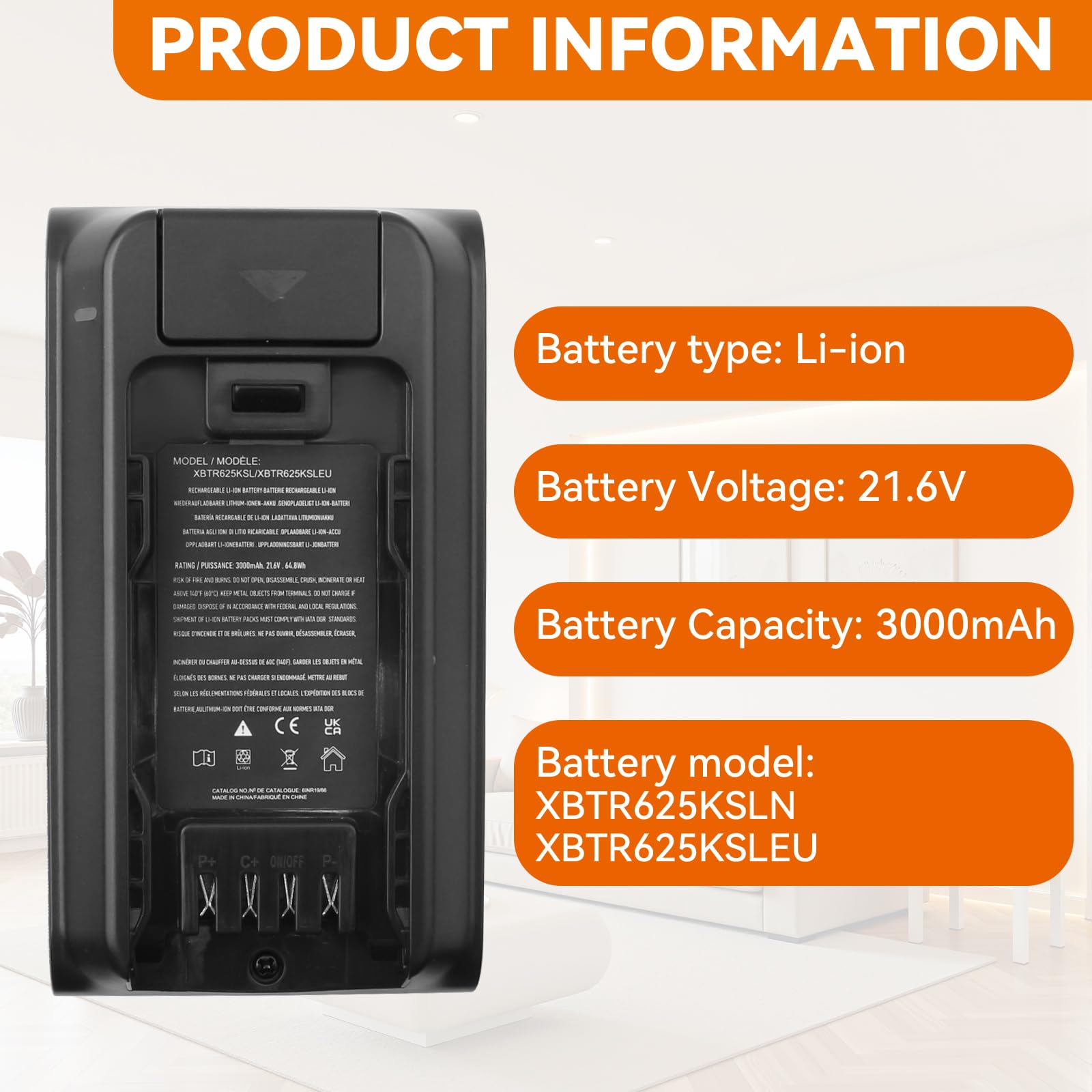 K KYUER Upgraded XBTR625KSLN Akku für Shark IW3511 IW3615 IW3110C IW3111C IW3120C IW3511 BU3521 BU3523 Series Cordless Vacuum Cleaner 3000mAh Battery XBTR625KSL XBTR625KSLEU XBTR625KSLEUN XBTR625