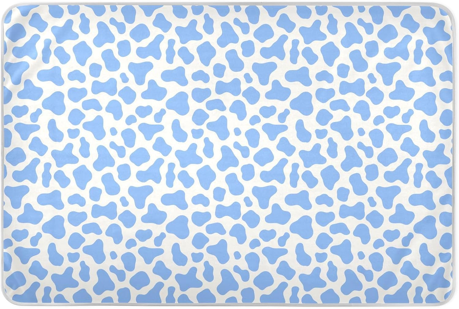 Cow Prints Blue Pastel Extra Large Resuable Toddler Mattress Pads Water Resistant Underpads Wetting Cover Breathable Pee Mats for Baby Boys Girls , 52" L x 34" W