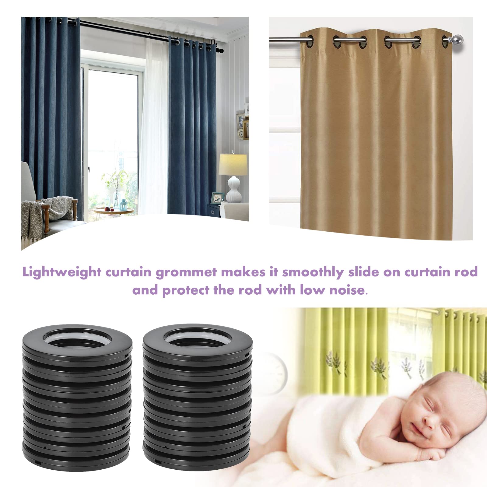 Dritz 44373 Lot De 8 œillets De Rideau En Plastique Argenté Brossé