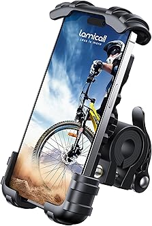 Lamicall Bike Phone Holder, Motorcycle Mount - Motorcycle Phone Holder, Handlebar Cell Phone Clamp, Scooter Phone Clip for iPhone Air 17 Pro Max, 16 15 Pro Max Plus, S20, More 4.7 to 6.8" SmartphonesGlobal Recycled StandardGlobal Recycled StandardGlobal Recycled Standard
