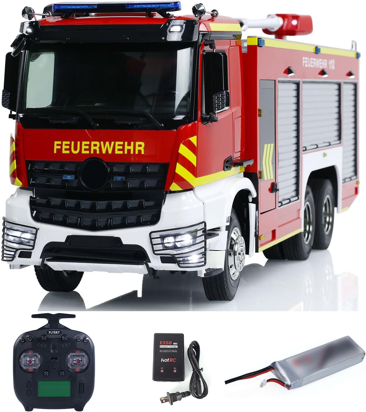 TOUCAN RC HOBBY 1/14 6x4 Remote Control Fire Fighting Truck RC Fire Vehicles RTR Car Model Sound for Ages 14+