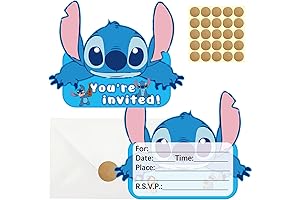 20 Pcs Lilo and Stitch Party Invitations Blue
