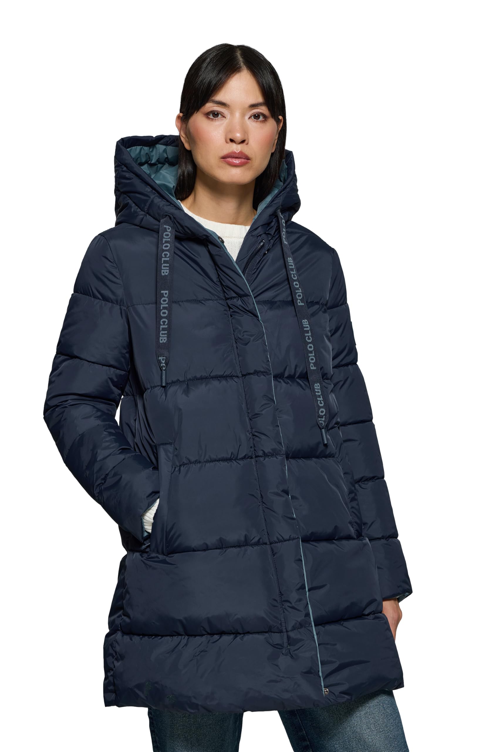 Polo Club Cappotto Reversibile da Donna e con Cappuccio fisso - Giacca Invernale