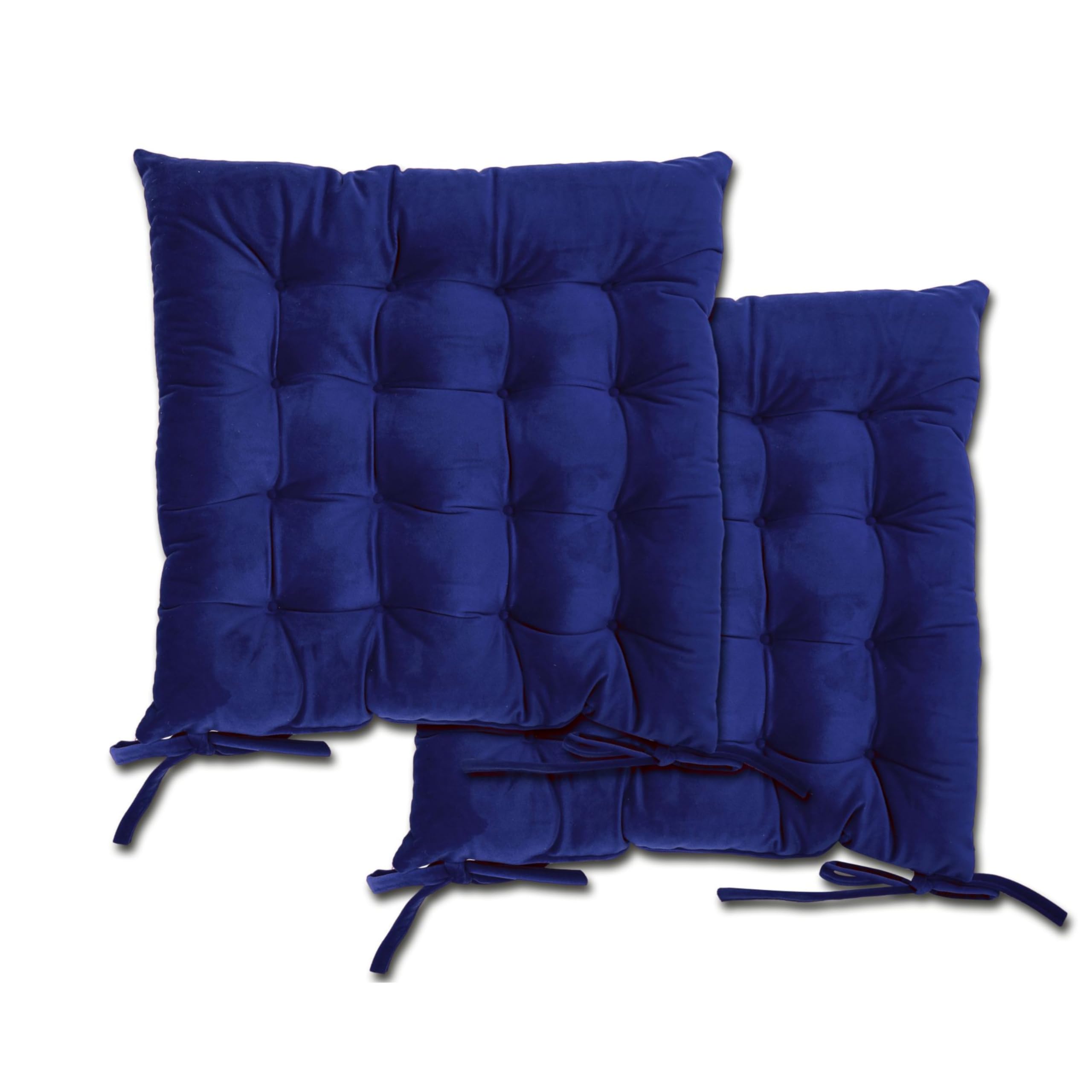 Emma Barclay Navy Velvet Holland Luxury Seat Pad In - 16X16 (40X40cm)