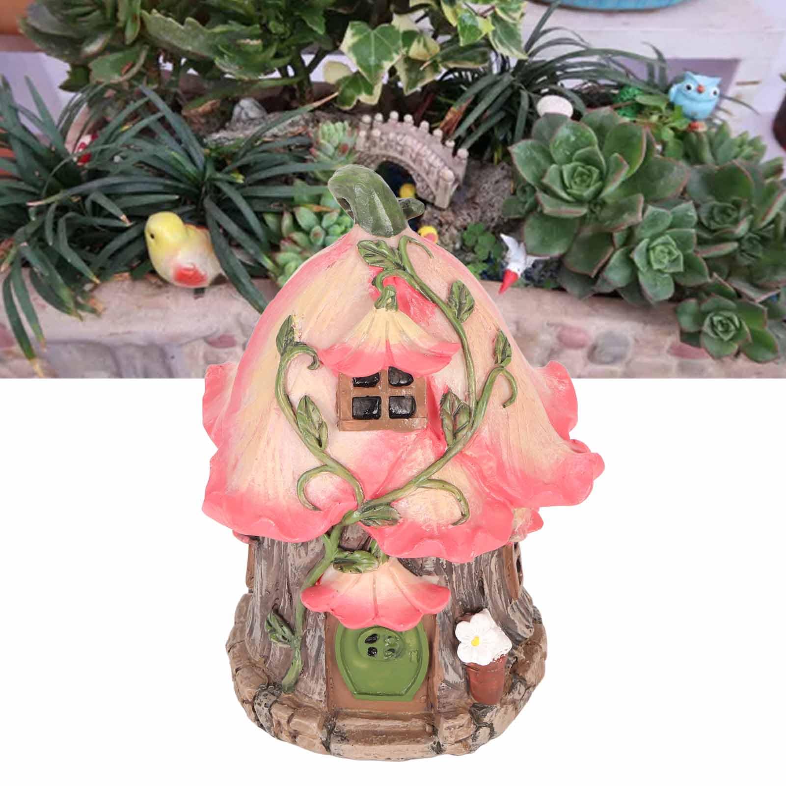 Gnome Fairy House, Żywica Fairy Garden House Outdoor Garden Figurka Dekoracja Gnome Fairy Home Ozdoba na Patio Yard Trawnik Wystrój Zewnętrzny