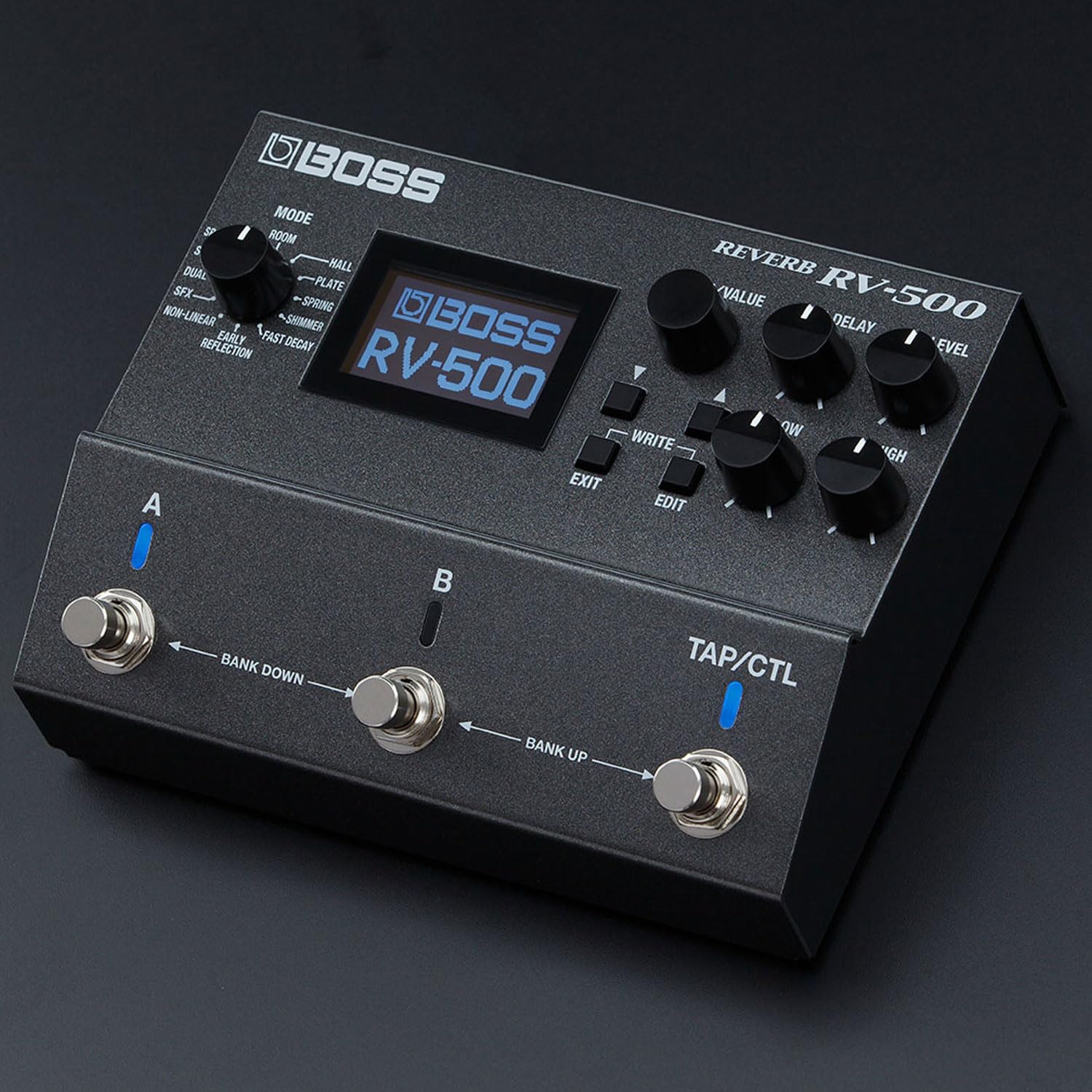 Boss RV-500 Reverb Pedal Hall Effektgerät + keepdrum 9V Netzteil