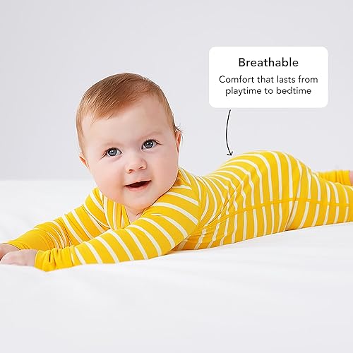Miniatura 4 de Pijama para bebé, viscosa de bambú, para recién nacidos y bebés, pijamas con cremallera de 2 vías para niños y niñas, de 0 a 18 meses