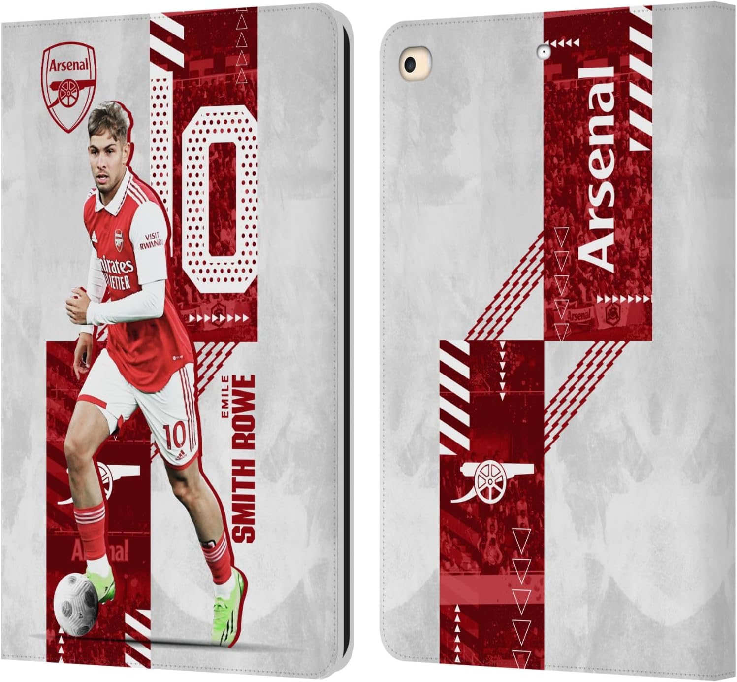 Head Case Designs Officially Licensed Arsenal FC Smith Rowe 2022/23 First Team Leather Wallet Case Compatible with Apple iPad 9.7 2017 / iPad 9.7 2018