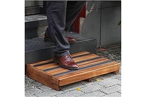 Acacia Wood Step Ladder: 3.5" High Half Step Stool for Convenience and Safety