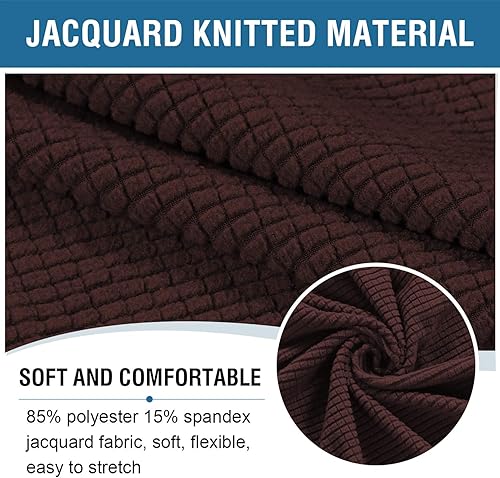 Vista 153 de H.VERSAILTEX Funda otomana elástica, funda otomana redonda, cubierta de almacenamiento otomana, funda protectora de muebles para reposapiés, ajuste