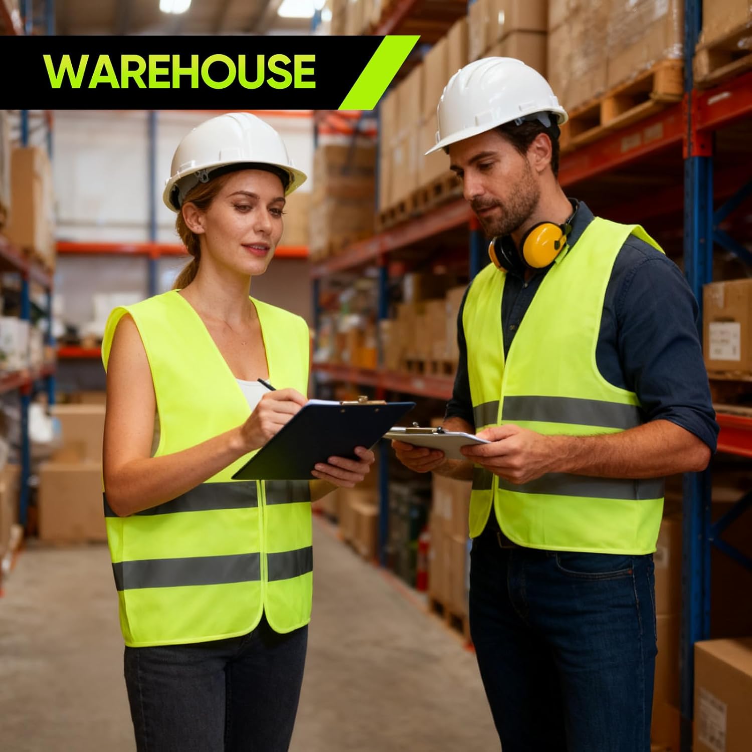 DJZZ 50 Pcs High Visibility Safety Vest Bulk Construction Vests Reflective Mesh Neon Security Vest for Event Men Women Work Volunteer - Image 5