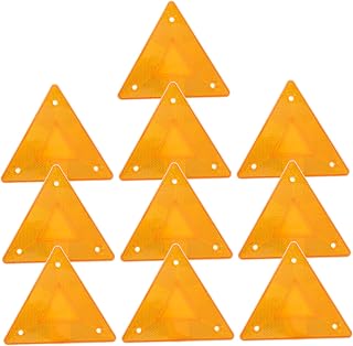 Alipis 10 Piezas Reflector Parachoques Trasero Reflectores De Remolque Reflector Triangular Reflectores para Coche Reflector De Coche Reflectores De Carretera Amarillo El Plastico