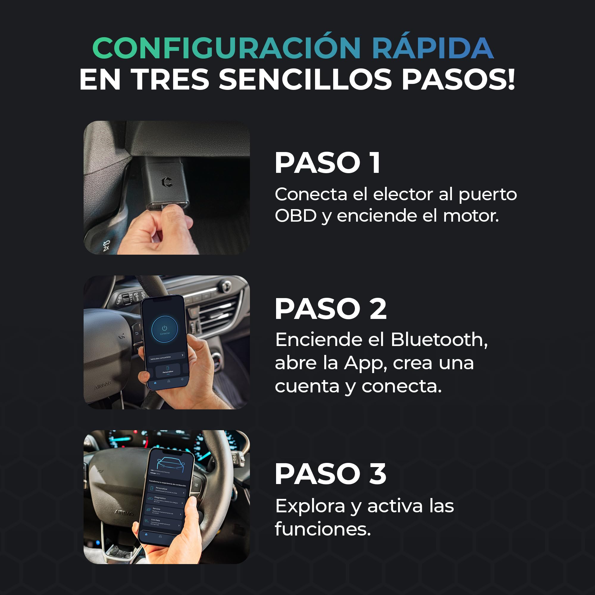 Carista EVO - Lector OBD2 Bluetooth: Diagnosis Coche Multimarca, Activación de Extras, Live Data y Herramientas de Servicio (Requiere Suscripción)